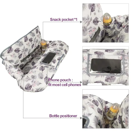 Miniatura 3 de RHYDEER Funda para carrito de compras para bebé, funda para silla alta 2 en 1, enrolla y listo, ajuste universal