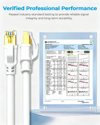 Miniatura 7 de DDMALL - Cable Ethernet CAT 8 de 3 m, de alta velocidad 40 Gbps, 2000 MHz, FFTP CAT8, cable de conexión de red para interiores y exteriores, LAN