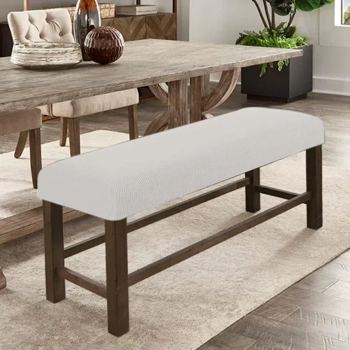 Miniatura 38 de Fundas de banco rectangulares, funda extraíble para silla de comedor, ajuste suave, universal, elásticas, antipolvo, lavable, protector de asiento