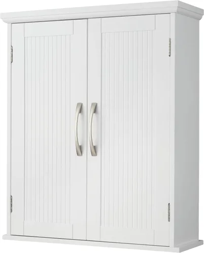 Teamson Home Newport - Armario de pared extraíble con puertas dobles, color blanco