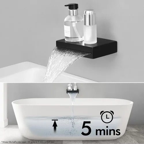 Miniatura 6 de KES Juego de llave de bañera y ducha Sistema de ducha con cabezal de ducha de lluvia de 10 pulgadas y llave de cascada para bañera Montaje en pared