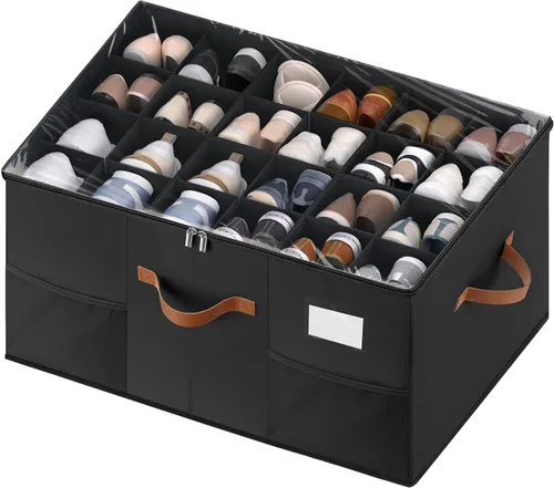 Miniatura 14 de Organizador de zapatos para armario, 1 paquete contenedor de almacenamiento de zapatos con divisores ajustables, organizador de almacenamiento