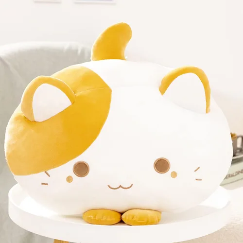 Miniatura 3 de Linda y suave y redonda de peluche de gato atigrado, juguetes de peluche para gatos y gatitos, almohada para abrazar, regalo para niños y amantes