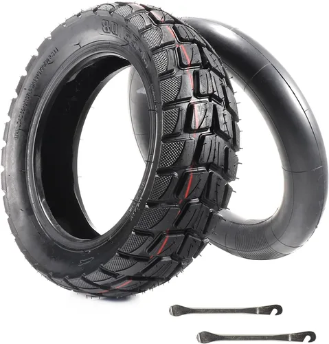 Neumático para scooter Relibupdater 80/65-6 para uso fuera de la carretera, neumáticos de 10 pulgadas con tubos interiores de repuesto, neumáticos
