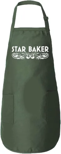 Donkey Tees Star Baker Delantal – Divertido Chef Amateur Baker Baker, Baker, Cocina, Regalo – Talla única Delantal Unisex FOREST, Verde bosque,