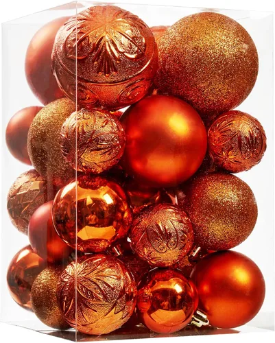 Miniatura 15 de Wironlst - Adornos de bola de Navidad de 30 piezas, adornos de Navidad de plástico irrompibles para árbol de Navidad, vacaciones, boda, fiesta Blanco