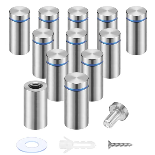 Miniatura 13 de Pelopy 8 Piezas Tornillos Separadores de Letreros Tornillos para Publicidad Acero Inoxidable Soportes Separadores de Pared Clavo de Vidrio Acrílico