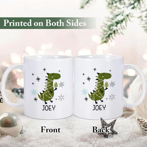 Miniatura 2 de COLBEAR Tazas de Navidad con nombre personalizado, taza de café de Navidad para niños, taza de chocolate caliente, taza de cacao caliente, taza