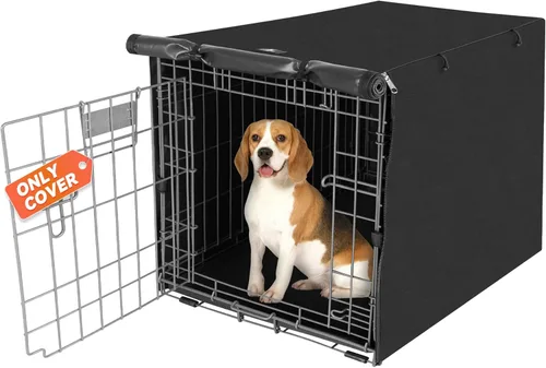 Miniatura 15 de X-ZONE PET Cubierta para jaula de perro de doble puerta - Cubierta para perrera de poliéster, se ajusta a jaula de alambre para perros de 24
