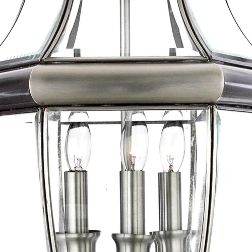 Miniatura 8 de Quoizel Newbury - Farol de poste para exteriores, poste de lámpara de campo francés de peltre de 23 pulgadas, 3 luces, poste exterior para patio