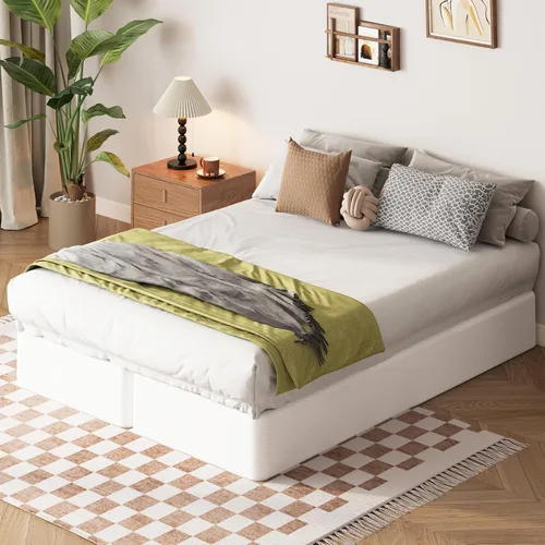 Miniatura 9 de EMODA Base de cama de metal resistente de 4 pulgadas con cubierta de tela, fácil montaje