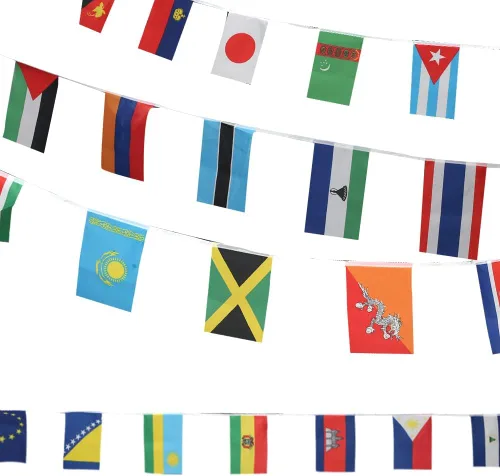 Miniatura 9 de Banderas de 50 países, bandera de cadena nacional de país internacional, bandera de países del mundo en cada continente, eventos deportivos de la 50