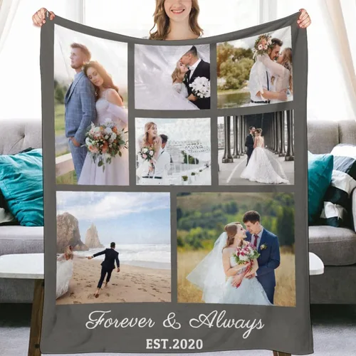 Miniatura 13 de Manta personalizada con texto fotográfico, manta con imagen para bebé, madre, padre, adultos, amigos, amantes, perros, mascotas, manta de franela