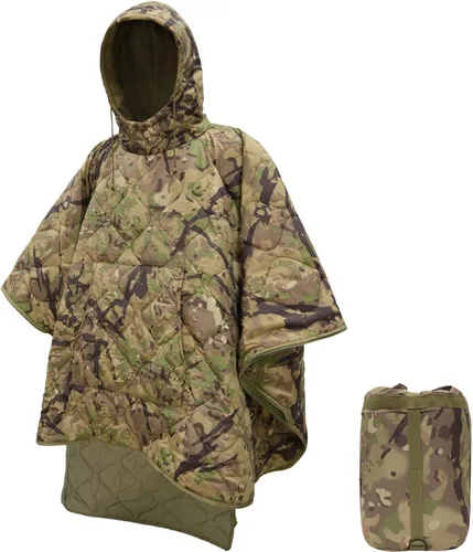Miniatura 20 de LOOGU Manta Camuflaje Impermeable Aislante Forro de Poncho para Camping al Aire Libre, Senderismo, Caza, Supervivencia, Mochileros, Picnic
