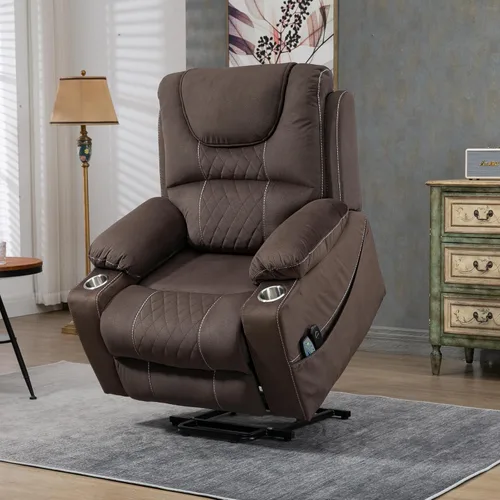Miniatura 11 de JUUXO Panorama 1.0 - Sillas elevadoras eléctricas reclinables para personas mayores, altura ajustable, calor, masaje, asiento de 26 pulgadas