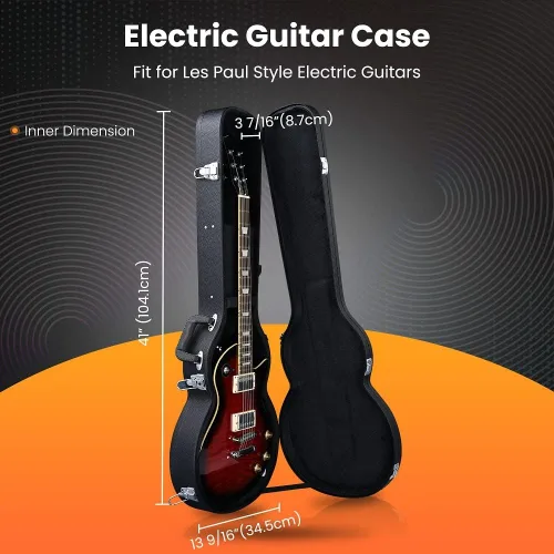 Miniatura 3 de ZeHuoGe Electric Guitar Case For Les Paul Electric Guitar Hard-Shell Case With Lock PU Wood Molded Handle US Delivery (For LP Guitar)