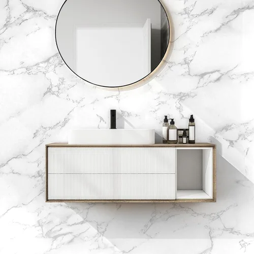 Miniatura 4 de Vinjiasin Papel tapiz adhesivo de mármol brillante para despegar y pegar, autoadhesivo, impermeable, para encimera, película decorativa extraíble