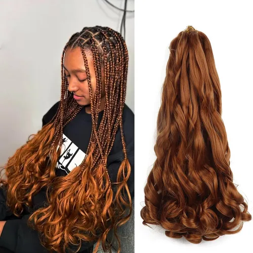 Miniatura 33 de Cabello rizado francés para trenzar de 12 pulgadas, 8 paquetes de cabello rizado preestirado para trenzas de caja, rizos franceses, trenzas