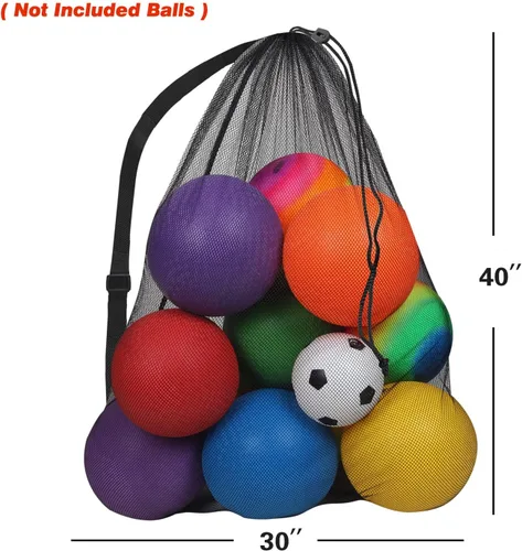 Miniatura 2 de GSE Games & Sports Expert 24x36/30x40 X-Large Mesh Sports Equipment Drawstring Bag for Soccers, Basketballs, Footballs