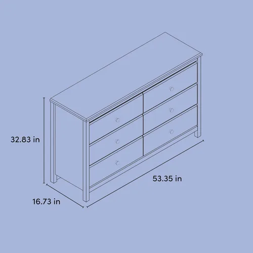 Miniatura 3 de Storkcraft - Cómoda Alpine con 6 cajones (negro) – Certificado GREENGUARD Gold, cómoda negra para dormitorio, cajones de almacenamiento para niños