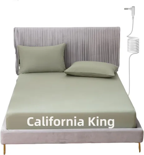 Miniatura 46 de Grounding - Sábana de cama tamaño King con cordón de 15 pies, 90% algodón orgánico + 10% fibra plateada, sábanas conductivas para un mejor sueño