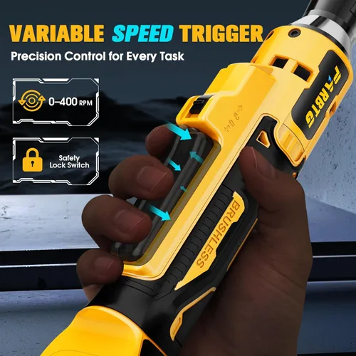 Miniatura 3 de Llave de trinquete inalámbrica de 3/8 pulgadas compatible con batería DeWalt de 20 V máximo, par alto de 74 pies (100 N.m), motor sin escobillas