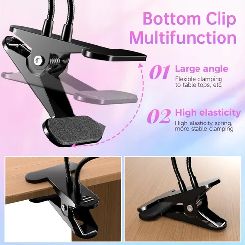 Miniatura 7 de Lámpara de uñas UV de doble cabezal para esmalte de gel, lámpara UV de curación flash, clip de cuello de cisne, luz LED para tecnología profesional