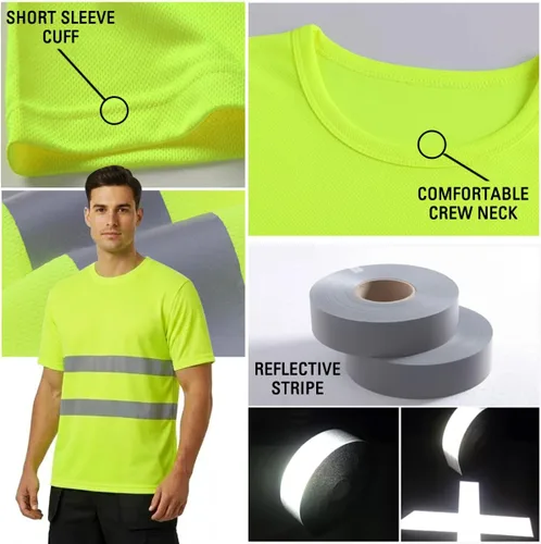 Miniatura 5 de Camisetas reflectantes de seguridad de alta visibilidad personalizan su logotipo
