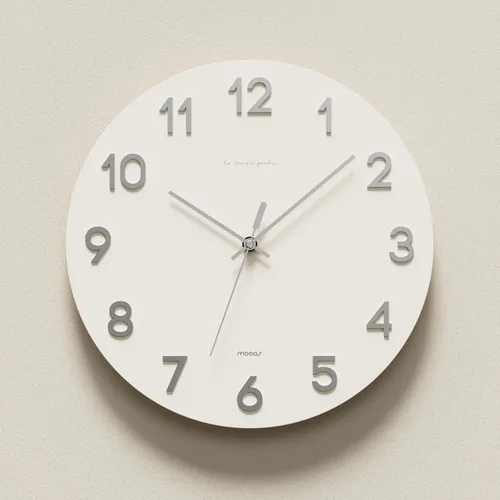 Miniatura 17 de mooas Reloj de Pared Moderno con Números 3D, 12" Reloj de Pared Analógico Decorativo con Movimiento de Barrido Silencioso Sin Tic-Tac Operado