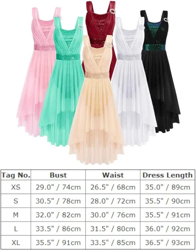 Miniatura 4 de IBAKOM Disfraces de baile lírico para mujer, vestido de baile contemporáneo con lentejuelas brillantes, vestido de baile fluido de gasa