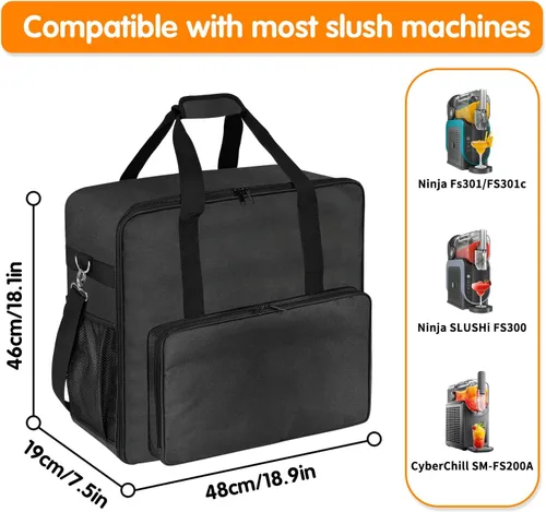 Miniatura 4 de Bolsa de transporte térmica para máquina de granizado 2025, funda de transporte portátil grande para Ninjaa Fs301 y Fs300, diseño de apertura