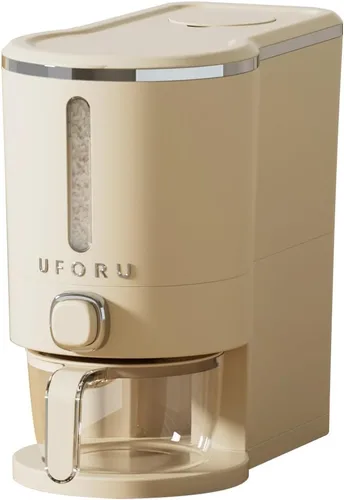 Miniatura 20 de UFORU Dispensador de arroz, recipiente de almacenamiento de arroz con taza medidora para cocina, despensa, hogar, recipientes de almacenamiento