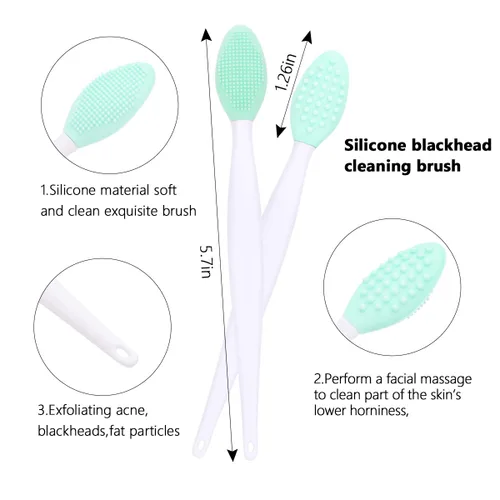 Miniatura 6 de Limpiador facial de silicona, 2 cepillos exfoliantes para labios, 2 cepillos de limpieza facial y cepillo de máscara facial de silicona, herramienta