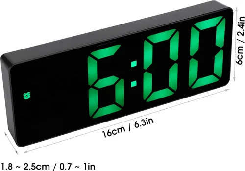 Miniatura 5 de GLOGLOW Reloj electrónico, Multifuncional Número LED Pantalla Reloj Batería USB Doble Uso Digital Reloj Digital Mesa Rectangular Reloj Digital