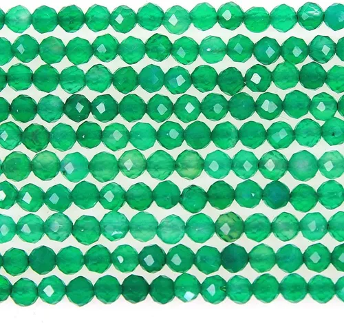Miniatura 23 de MJDCB Cuentas sueltas redondas de amazonita natural facetadas de 0.118 in para hacer joyas, pulseras y collares
