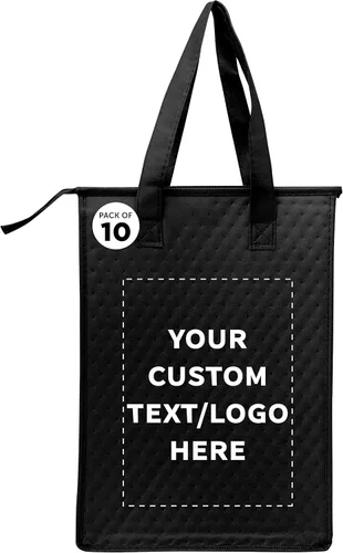 Miniatura 11 de DISCOUNT PROMOS Juego de 10/50/100 bolsas de almuerzo con aislamiento con cremallera, paquete personalizado a granel perfectas para el trabajo