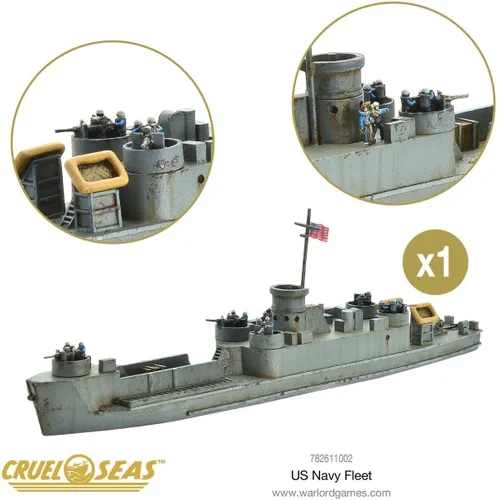 Miniatura 7 de Warlord Cruel Seas US Navy Fleet War Game - Juego de mesa de estrategia de juego de rol 1:300 para adultos, juego de mesa de guerra estratégico