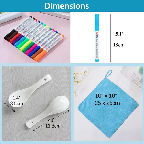 Miniatura 6 de IRWPITW Paquete de Bolígrafos de Dibujo Mágicos, 8 Colores de Bolígrafos de Pintura Mágica con Agua para Niños, Los Niños Crean Conjunto de Dibujos
