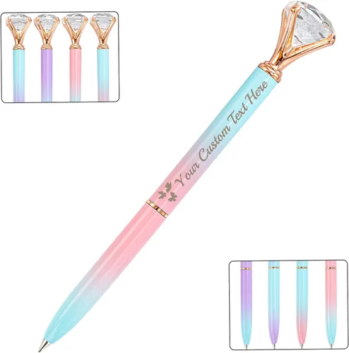 Miniatura 28 de STREADVE 12 bolígrafos personalizados con nombre, bolígrafo de diamante personalizado, grabado gratis, logotipo, texto, escritura suave, regalos