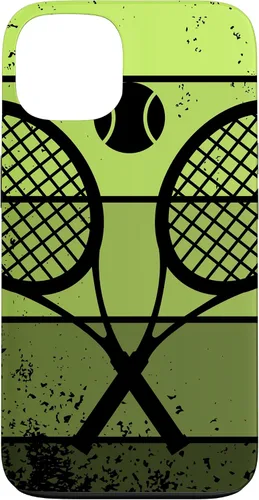 Raqueta de jugador de tenis para iPhone 13 con cancha de pelota de tenis Vintage Retro Case