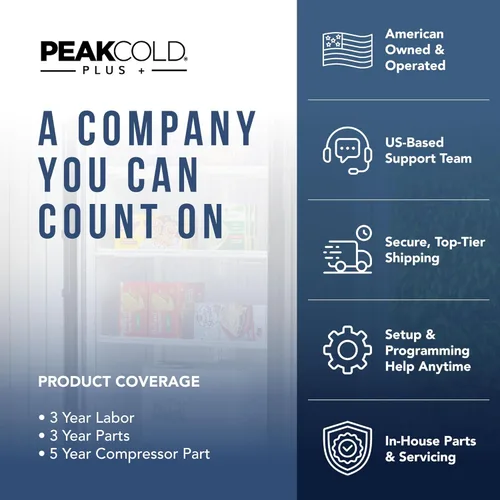 Miniatura 9 de PEAKCOLD PLUS - Refrigerador y refrigerador vertical comercial de 2 puertas, 25.7 pies cúbicos Blanco