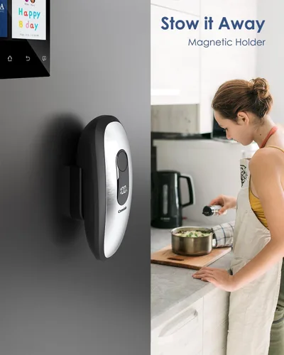 Miniatura 5 de Canslab Abrelatas eléctrico recargable IRON: fácil almacenamiento de montaje en pared, parada automática inteligente y pista de batería LED