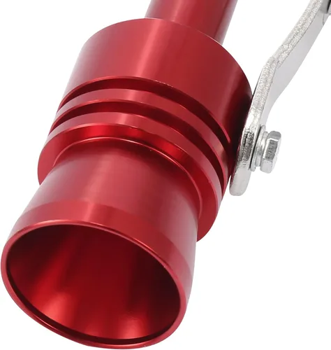 Miniatura 9 de X AUTOHAUX 2 piezas XL tamaño de aleación de aluminio silenciador de tubo de escape turbo universal silbato de coche Red Rojo