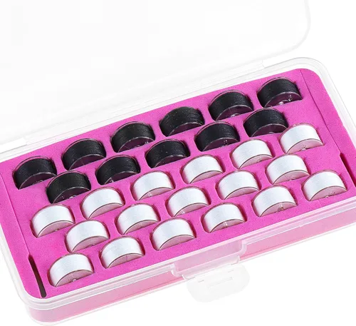 Miniatura 7 de New brothread 28pcs blanco 70D/2 (60WT) hilo de bobina preenrollado tamaño A SA156 para bordado y máquinas de coser DIY hilo de bordar hilo de coser