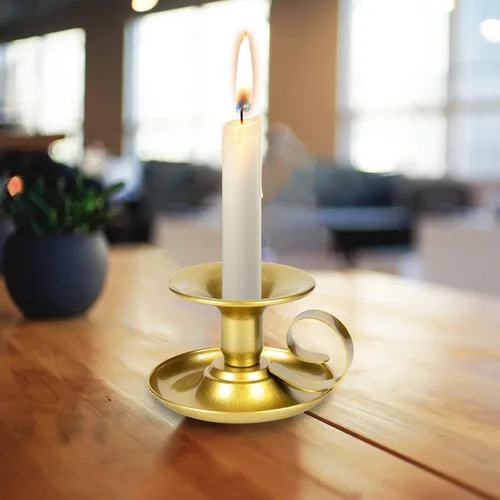 Miniatura 6 de Portavelas – 2 portavelas de hierro retro dorado para centros de mesa para bodas, fiestas, Navidad, decoración de mesa del hogar (dorado, 2 unidades)