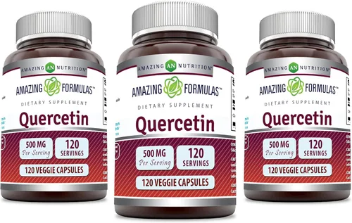 Miniatura 4 de Amazing Formulas - Quercetina 500 mg en cápsulas vegetales Suplemento sin OMG Sin gluten Promueve la salud general y el bienestar
