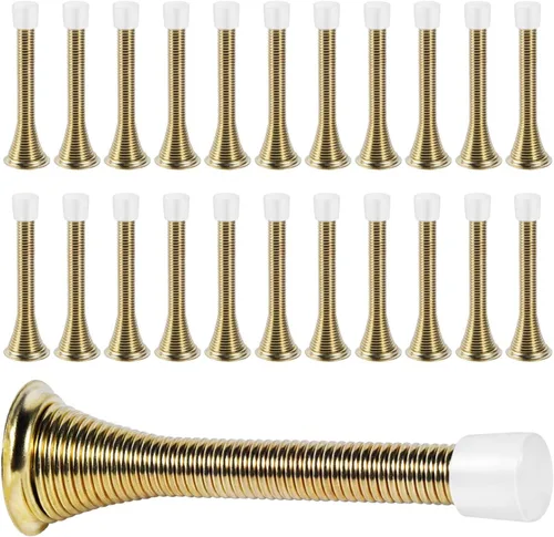 Miniatura 12 de KISEER Paquete de 12 topes de puerta de resorte de 3 1/4 pulgadas, flexibles y resistentes, con puntas de parachoques de goma a prueba de óxido