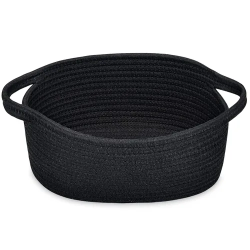 Miniatura 31 de ABenkle Cesta Pequeña con Asas - Contenedor de Almacenamiento Tejido de Cuerda Decorativo Duradero Cubo Organizador de Estante, Cesta de Regalo