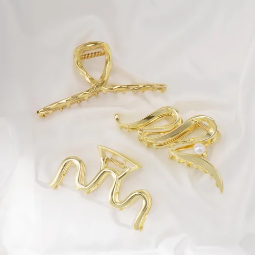 Miniatura 4 de Mehayi 3 PCS Pinzas de Garra de Metal Grandes para Cabello Grueso y Pesado, Pinzas de Sujeción Antideslizantes Grandes con Mordaza para Cabello