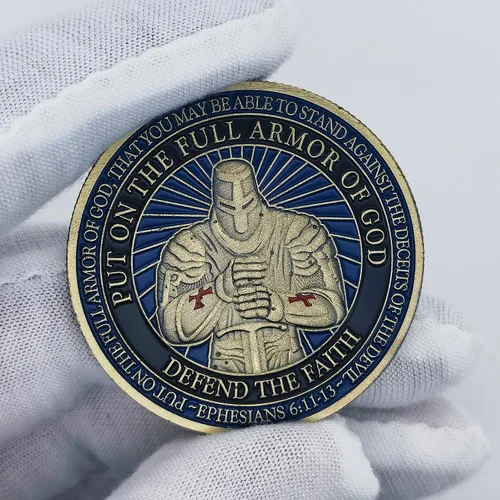 Miniatura 5 de Ponte la armadura completa de Dios Moneda de desafío Efesios 6:11-13 Regalo inspirador